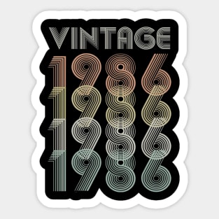 Vintage 1986 34th Birthday Gift Sticker